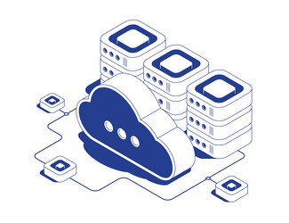 cloud hosting concept with server racks vector image