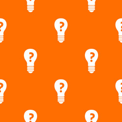 Light bulb with question mark inside pattern vector