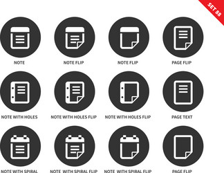 Note Icon Set - Notepad & Sticky Notes vector image