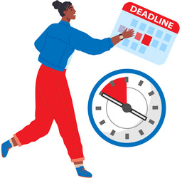 office worker trying to keep up with schedule vector image