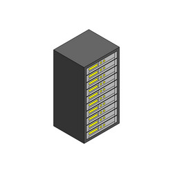 Server cartoon isolated network data center vector