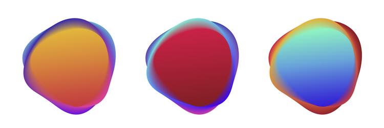 set of liquid colorful abstract rounded shapes vector