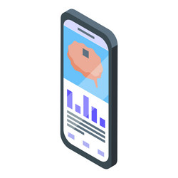 smartphone showing brain icon and data charts vector image