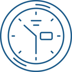 Wall clock line icon concept flat vector