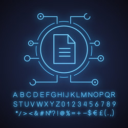 Web document neon light icon vector