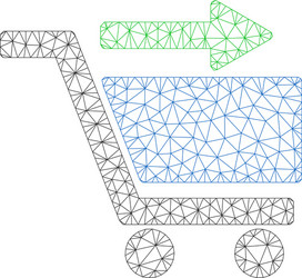 check out cart polygonal frame mesh vector image
