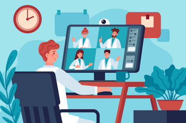 medical video conference doctor in chat vector