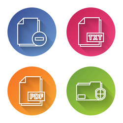 set line document with minus txt file vector image