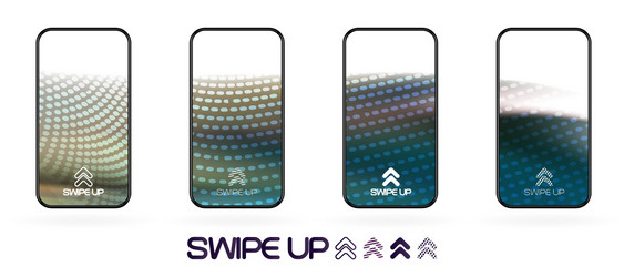 abstract gradient swipe up icon background vector image