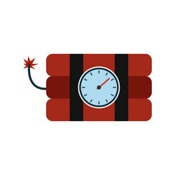 bomb with clock timer flat icon vector