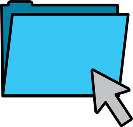 Color folder file with arrow cursor mouse vector