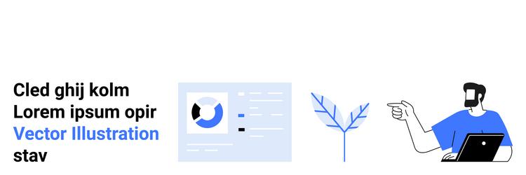 data analysis presentation with graphs tree vector image