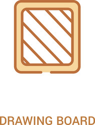 drawing board concept 2 colored icon simple line vector image