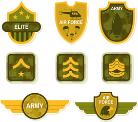 Military symbol and army badge set vector