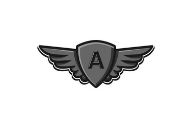 modern professional wings and shield initial vector