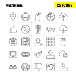multimedia line icon for web print and mobile vector image