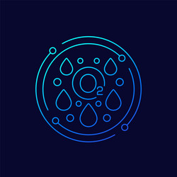 oxygen in blood o2 icon linear design vector image