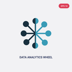 Two color data analytics wheel icon from user vector