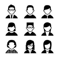 User Icons: Managers & Programmers vector image