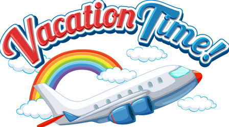 vacation time text banner vector