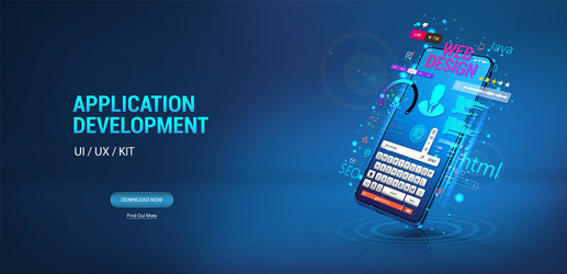 application website software development vector image