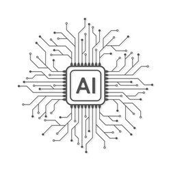 artificial intelligence circuit line style vector image