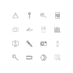 creative process and design linear thin icons set vector image