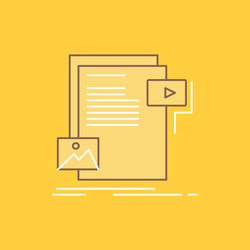 data document file media website flat line filled vector image