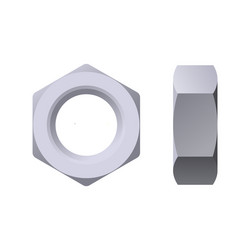 hexagonal nut top and side view in realistic style vector image