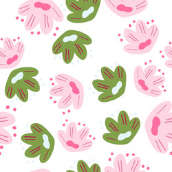 isolated seamless botanic pattern with random vector image