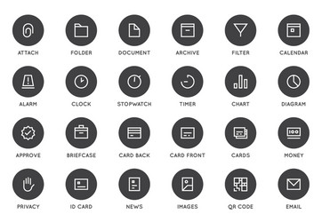Modern UI Icon Set - Minimal Line Icons vector image
