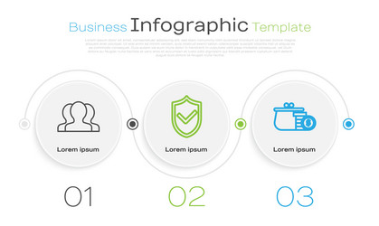 set line users group shield with check mark vector image