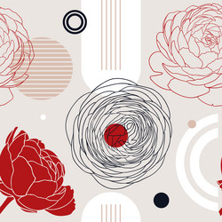 trendy collage style ranunculus background vector