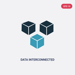 two color data interconnected icon from user vector image