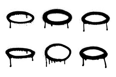 Black Graffiti Halo Crown Set Vector Image