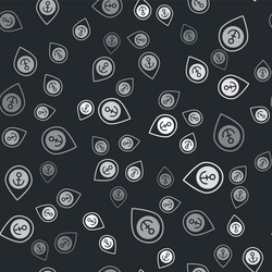 grey map pointer with anchor icon isolated vector image