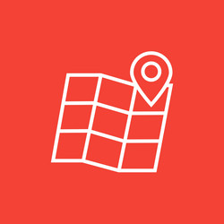 map with pointer line icon vector image