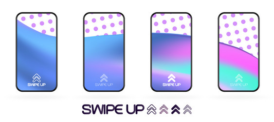 swipe up template with abstract backdrop vector image