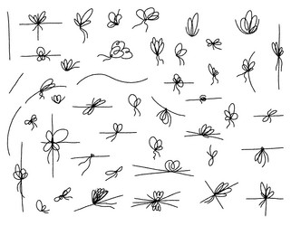 a set of linear bows on ribbon for decorating vector image