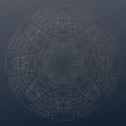 abstract round technology pattern on dark vector image
