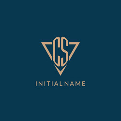 cs logo initials triangle shape style creative vector image