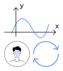 facial recognition and ai technology with data vector image