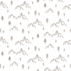 forest seamless simple outline style pattern vector image