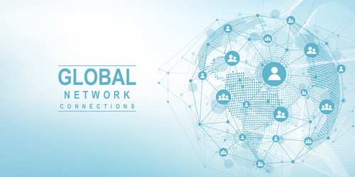 global network connection concept big data vector image