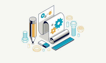mechanical engineering project concept engine vector image