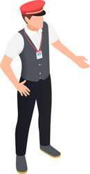 railroader isometric icon vector image