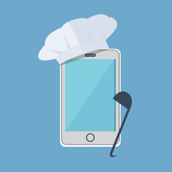 recipe on the phone concept design vector