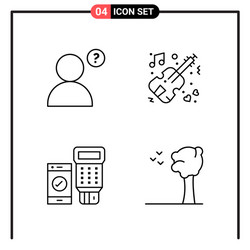 set 4 line style icons for web and mobile vector image