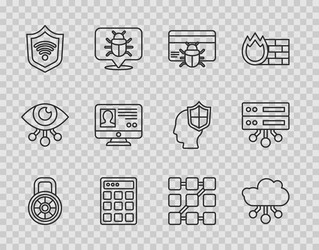 set line safe combination lock system bug credit vector image