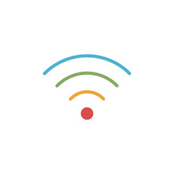 wifi wi-fi wireless internet color rounded vector image